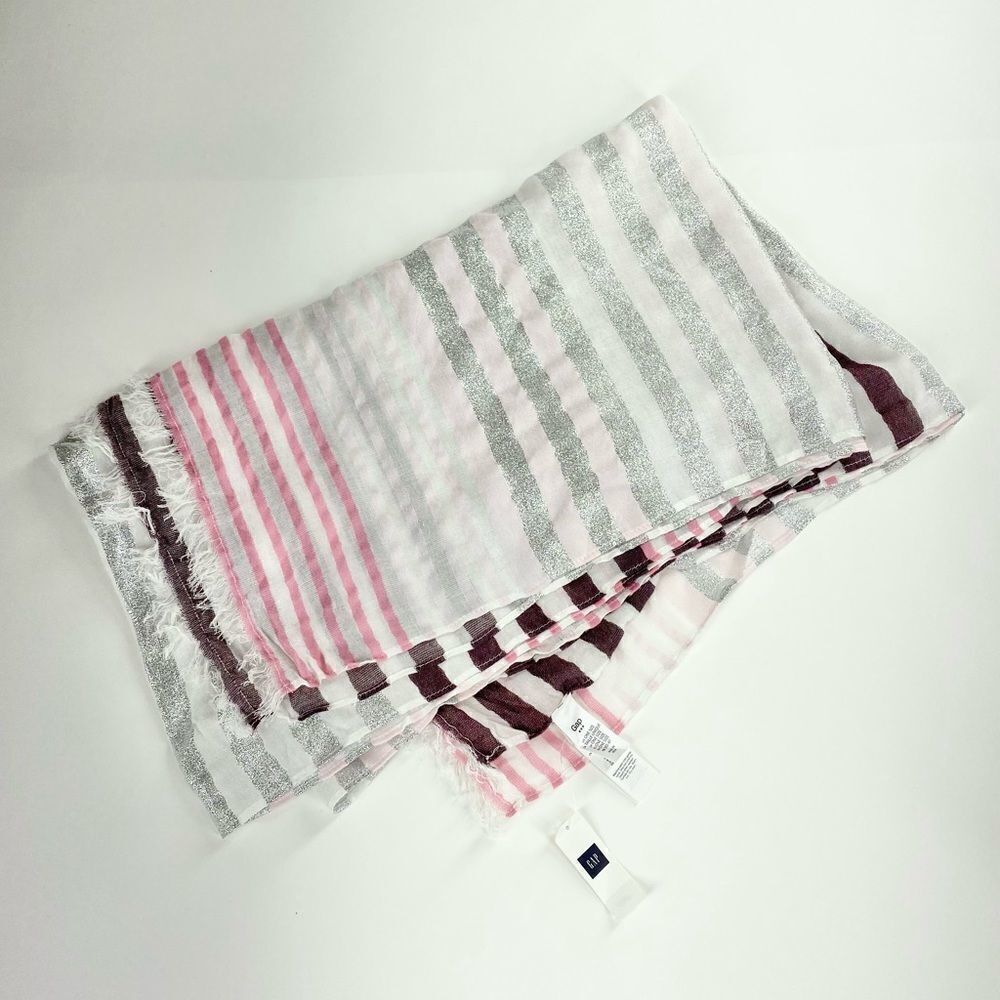 GAP striped metallic lightweight scarf